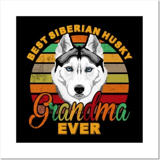 Best Siberian Husky Grandma Ever Posters and Art